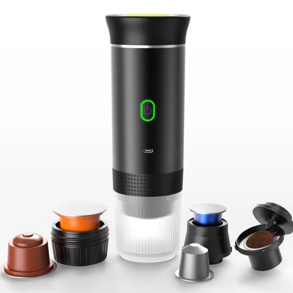3 Em 1 Mini Máquina De Café Expresso Elétrica Portátil Sem Fio Para Carro E Casa Acampamento Viagem Cápsula Cafeteira