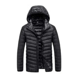 Jaqueta Masculina Puffer Impermeável Capuz Removível