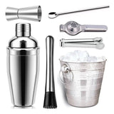 Kit Caipirinha Profissional 7 Peças com Coqueteleira Inox