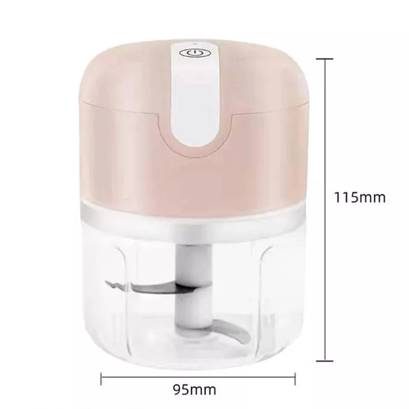 Mini Processador Elétrico de Alimentos Recarregável de Aço Inox