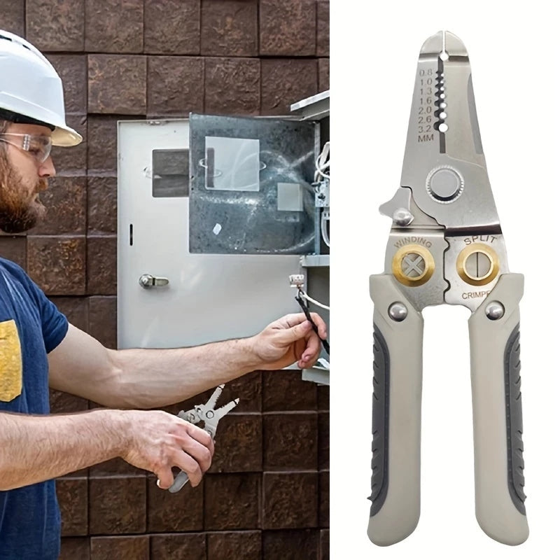 Alicate Desencapador de Fios Elétricos Multifuncional para Reparo