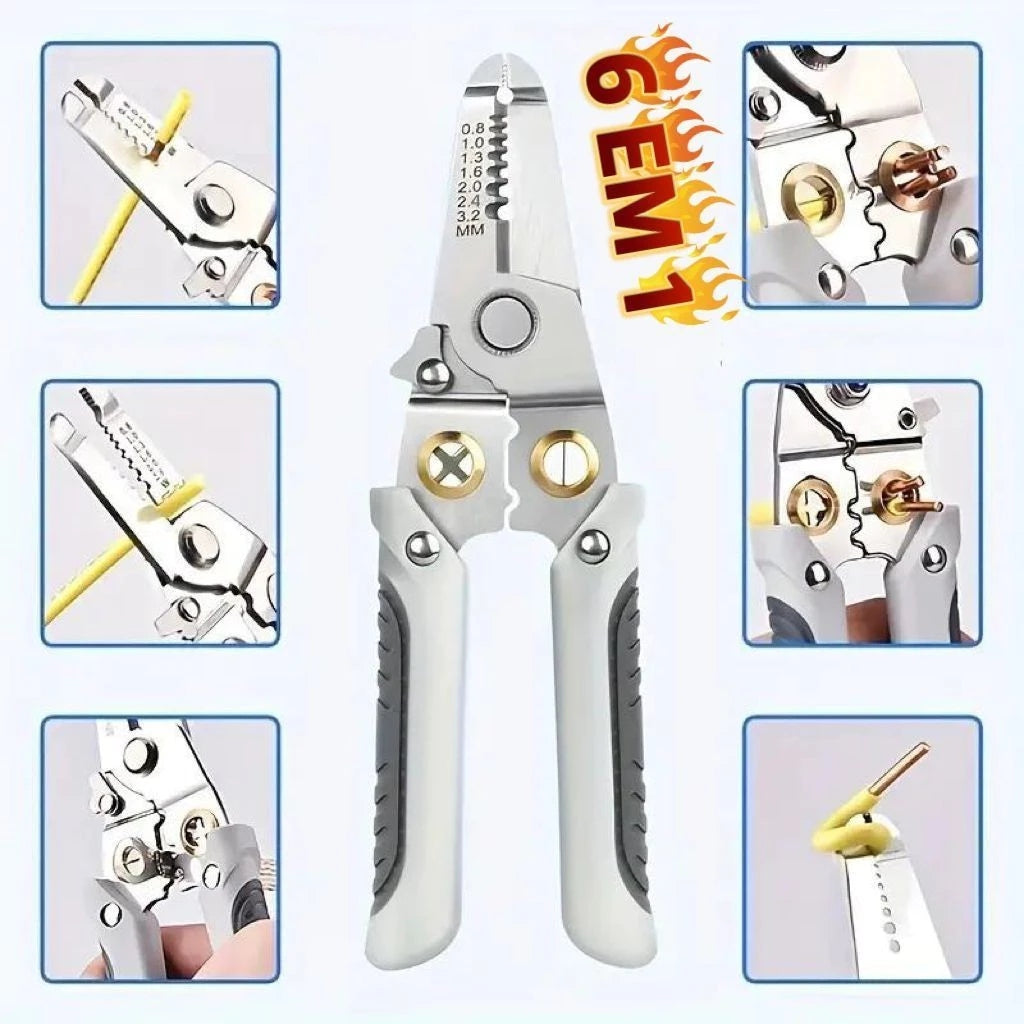 Alicate Desencapador de Fios Elétricos Multifuncional para Reparo