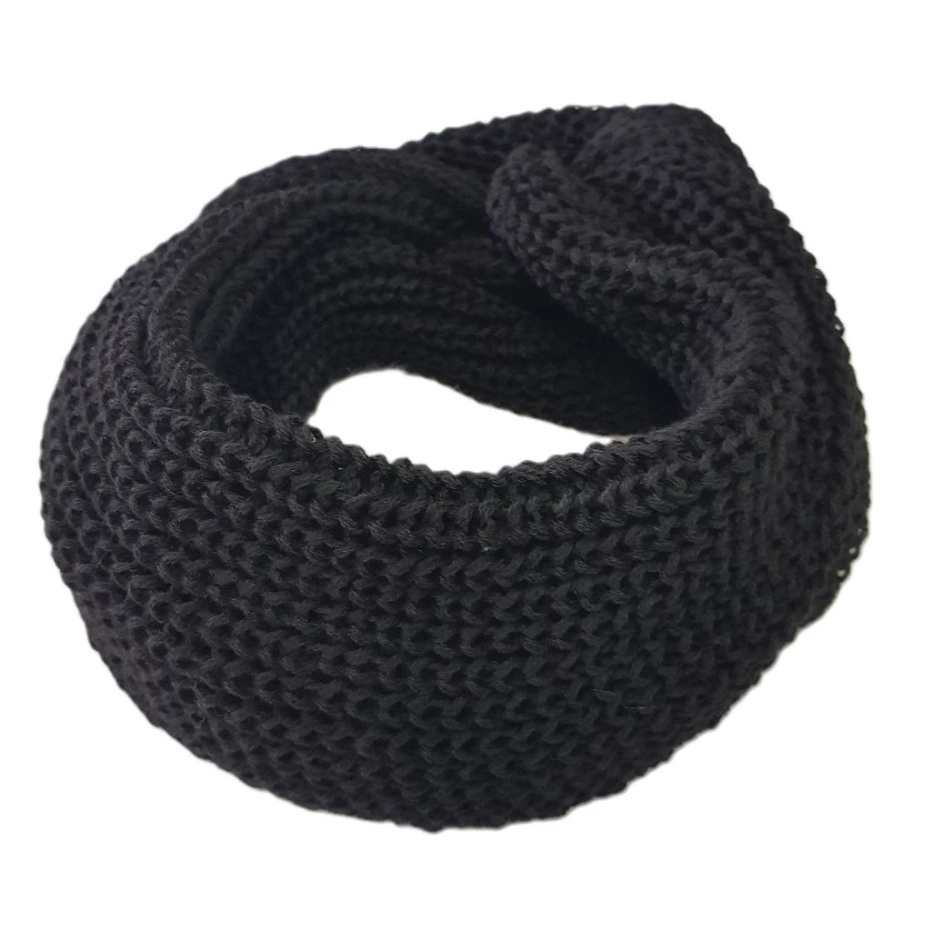 Cachecol Feminino de Tricô em Lã com Duas Voltas