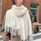 Cachecol Pashmina Unissex com Franjas em Poliéster 230g