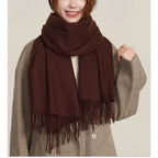 Cachecol Pashmina Unissex com Franjas em Poliéster 230g