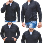 Cardigan Masculino em Tricot com Zíper Frontal e Bolsos