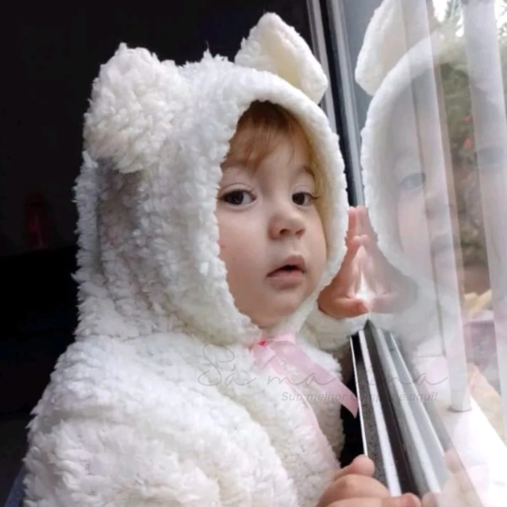 Casaco Infantil de Inverno Peluciado com Design de Carneiro