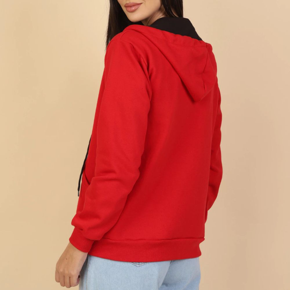 Casaco Moletom Feminino com Capuz e Zíper