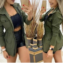 Casaco Parka Feminino em Bengaline para o Inverno