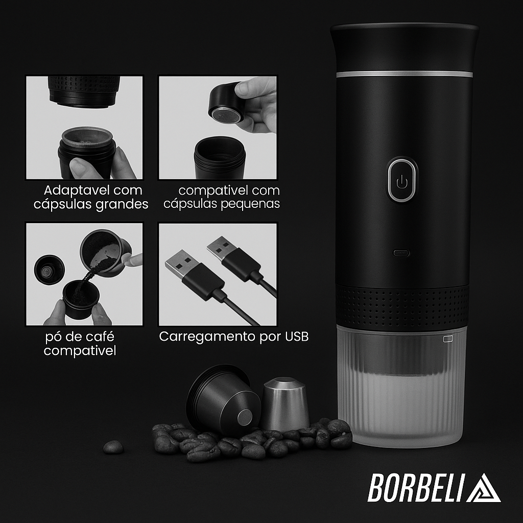 3 Em 1 Mini Máquina De Café Expresso Elétrica Portátil Sem Fio Para Carro E Casa Acampamento Viagem Cápsula Cafeteira