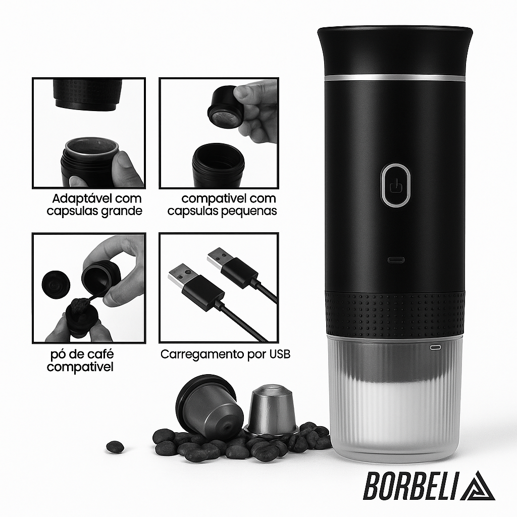 3 Em 1 Mini Máquina De Café Expresso Elétrica Portátil Sem Fio Para Carro E Casa Acampamento Viagem Cápsula Cafeteira