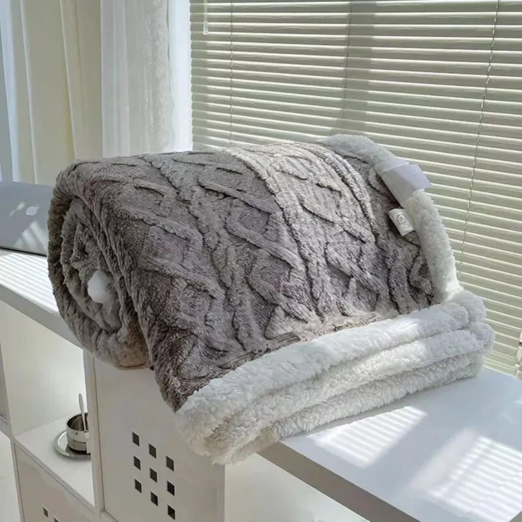 Coberta Casal Grossa em Lã Microfibra Soft para Inverno