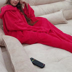 Cobertor Casaco Unissex com Mangas e Capuz para Inverno