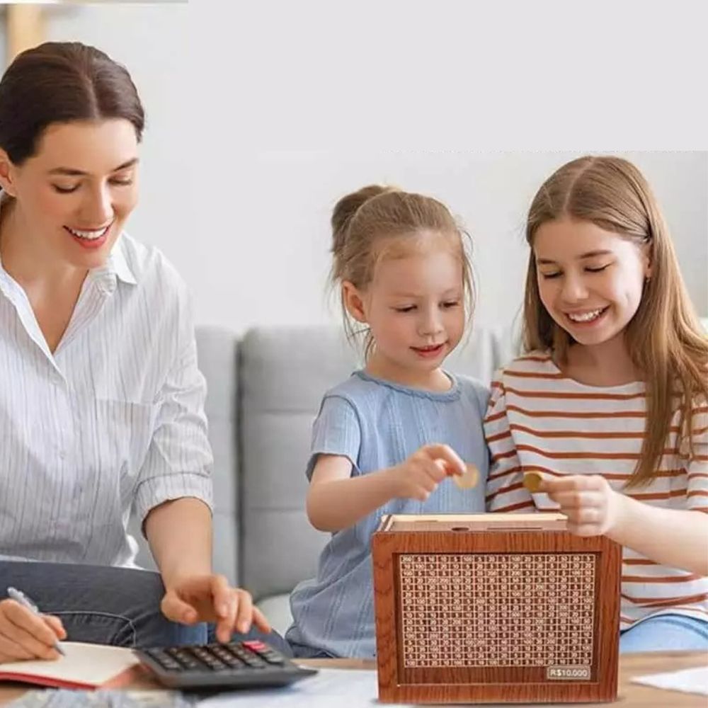 Cofre Caixa Desafio 10mil de Madeira Método Japonês