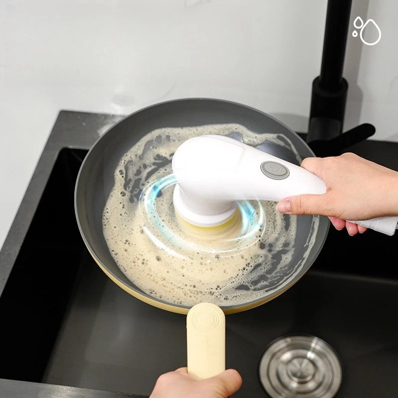 Escova Elétrica de Limpeza 5 em 1 Multifuncional Recarregável