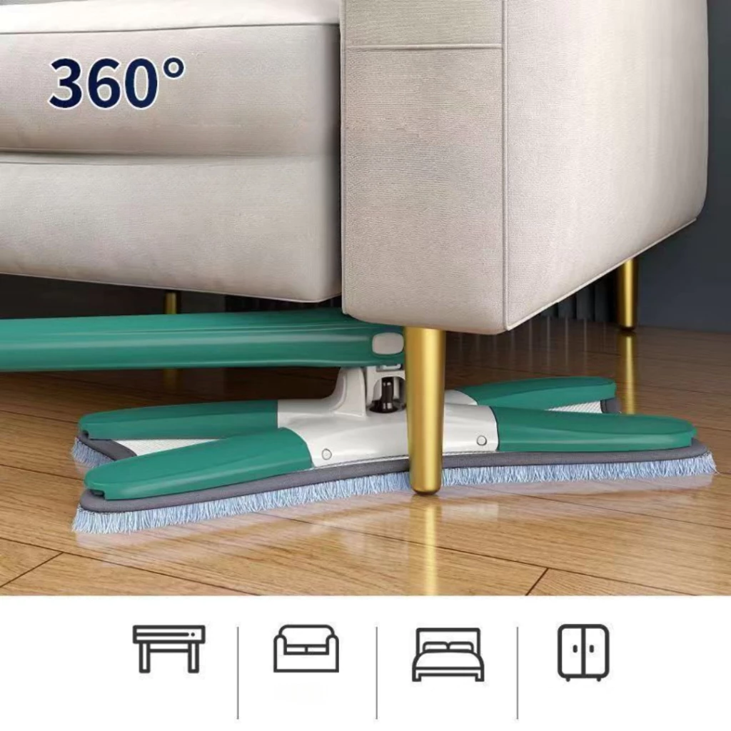 Esfregão Giratório 360° com Torção Lava e Seca de Microfibra