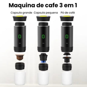 3 Em 1 Mini Máquina De Café Expresso Elétrica Portátil Sem Fio Para Carro E Casa Acampamento Viagem Cápsula Cafeteira