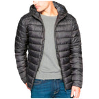 Jaqueta Puffer Masculina de Frio Intenso Impermeável com Capuz Removível