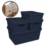 Kit 5 Caixas Organizadoras Multiuso com Tampa