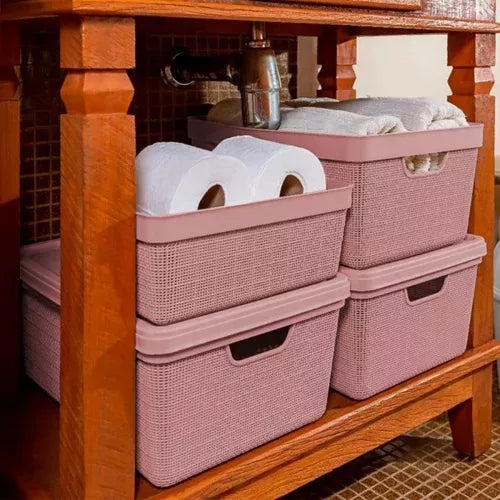 Kit 5 Caixas Organizadoras Multiuso com Tampa