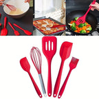 Kit 5 Utensílios de Cozinha em Silicone Resistente ao Calor