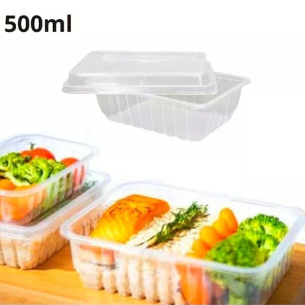 Kit 72 Potes Descartáveis 500ml para Marmita