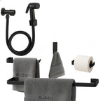 Kit Acessórios de Banheiro Preto de Alumínio