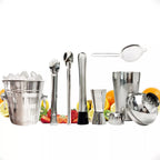 Kit Caipirinha Profissional 7 Peças com Coqueteleira Inox