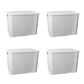 Kit com 4 Caixas Organizadoras Rattan 20L com Tampa