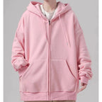 Moletom Unissex de Inverno Básico com Zíper e Capuz