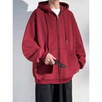 Moletom Unissex de Inverno Básico com Zíper e Capuz