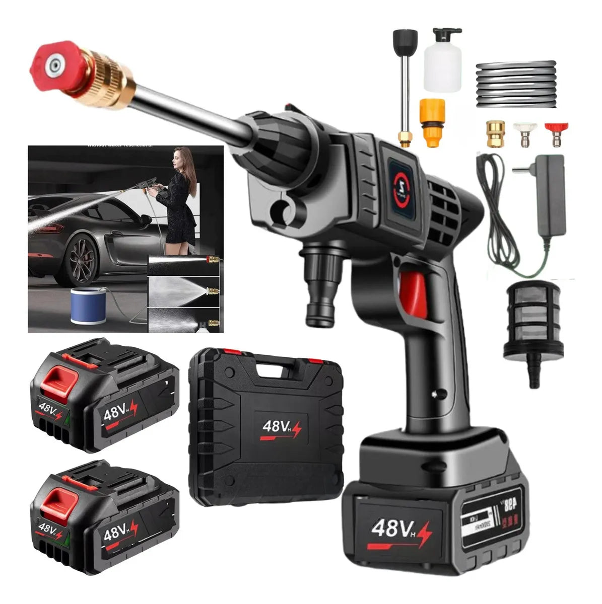 Pistola Lavadora de Alta Pressão Profissional Recarregável