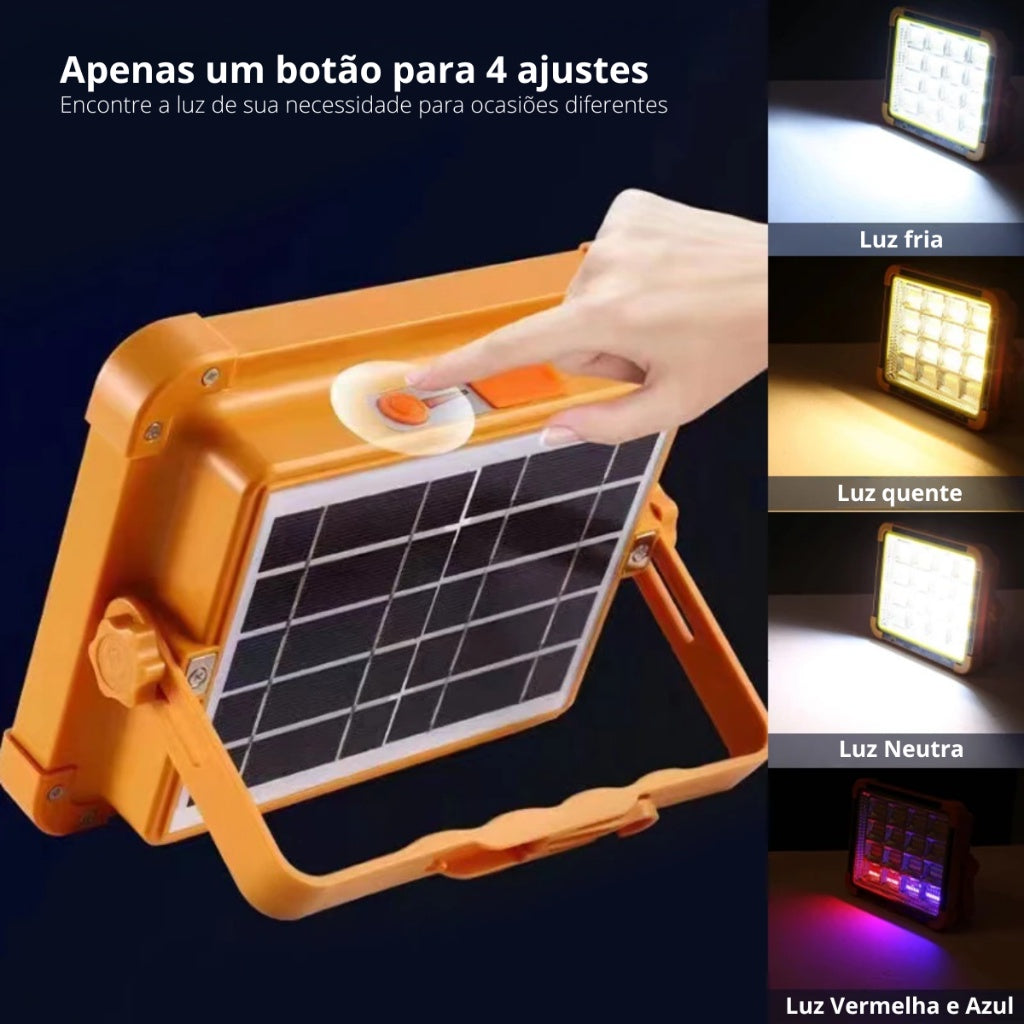 1000w Refletor Solar LED Recarregável Iluminação de emergência Acampamento ao ar livre Luz Portátil